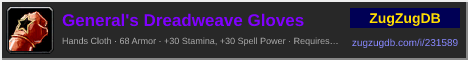 General's Dreadweave Gloves: forum signature banner
