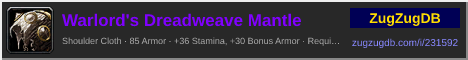 Warlord's Dreadweave Mantle: forum signature banner