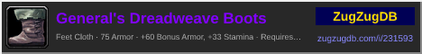 General's Dreadweave Boots: forum signature banner
