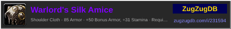 Warlord's Silk Amice: forum signature banner