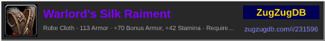 Warlord's Silk Raiment: forum signature banner