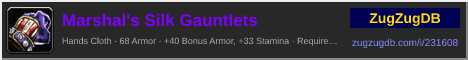 Marshal's Silk Gauntlets: forum signature banner
