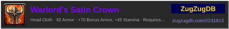 Warlord's Satin Crown: forum signature banner