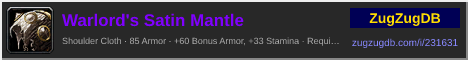 Warlord's Satin Mantle: forum signature banner