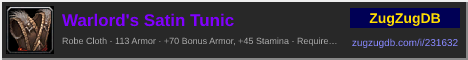Warlord's Satin Tunic: forum signature banner
