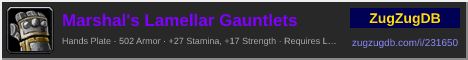 Marshal's Lamellar Gauntlets: forum signature banner