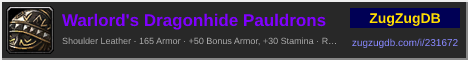 Warlord's Dragonhide Pauldrons: forum signature banner