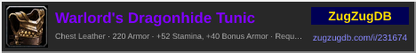 Warlord's Dragonhide Tunic: forum signature banner