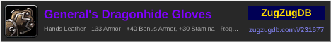 General's Dragonhide Gloves: forum signature banner