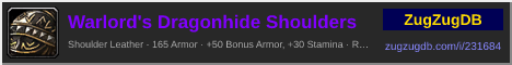 Warlord's Dragonhide Shoulders: forum signature banner