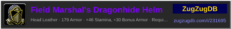 Field Marshal's Dragonhide Helm: forum signature banner