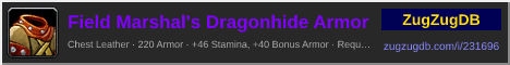 Field Marshal's Dragonhide Armor: forum signature banner