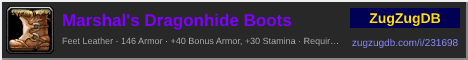 Marshal's Dragonhide Boots: forum signature banner