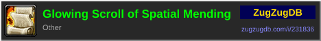 Glowing Scroll of Spatial Mending: forum signature banner