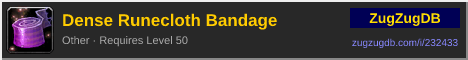 Dense Runecloth Bandage: forum signature banner