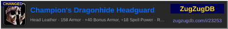 Champion's Dragonhide Headguard: forum signature banner