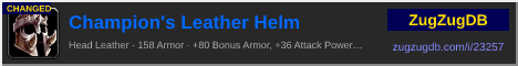Champion's Leather Helm: forum signature banner