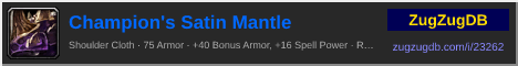 Champion's Satin Mantle: forum signature banner