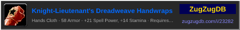 Knight-Lieutenant's Dreadweave Handwraps: forum signature banner
