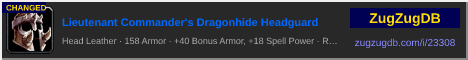 Lieutenant Commander's Dragonhide Headguard: forum signature banner