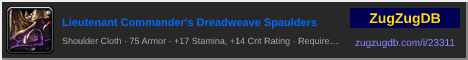 Lieutenant Commander's Dreadweave Spaulders: forum signature banner