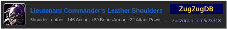 Lieutenant Commander's Leather Shoulders: forum signature banner