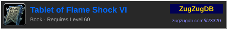 Tablet of Flame Shock VI: forum signature banner
