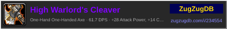 High Warlord's Cleaver: forum signature banner