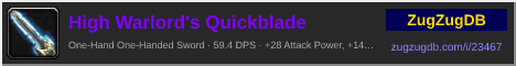 High Warlord's Quickblade: forum signature banner
