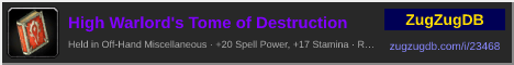 High Warlord's Tome of Destruction: forum signature banner