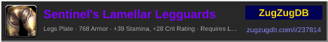 Sentinel's Lamellar Legguards: forum signature banner