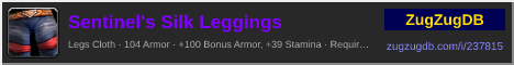 Sentinel's Silk Leggings: forum signature banner