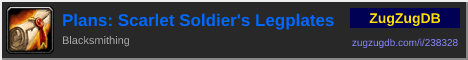 Plans: Scarlet Soldier's Legplates: forum signature banner
