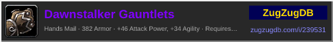 Dawnstalker Gauntlets: forum signature banner