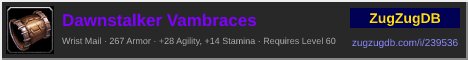 Dawnstalker Vambraces: forum signature banner