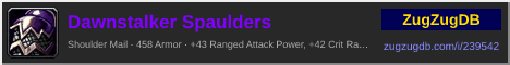 Dawnstalker Spaulders: forum signature banner