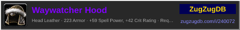 Waywatcher Hood: forum signature banner