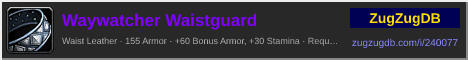 Waywatcher Waistguard: forum signature banner