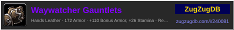 Waywatcher Gauntlets: forum signature banner