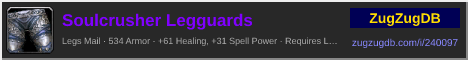 Soulcrusher Legguards: forum signature banner