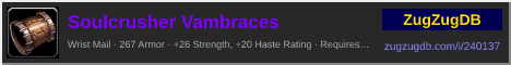 Soulcrusher Vambraces: forum signature banner
