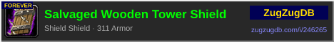 Salvaged Wooden Tower Shield: forum signature banner