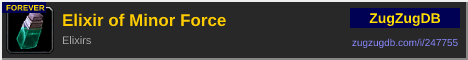Elixir of Minor Force: forum signature banner