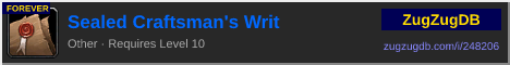 Sealed Craftsman's Writ: forum signature banner