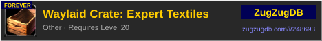 Waylaid Crate: Expert Textiles: forum signature banner