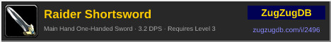 Raider Shortsword: forum signature banner