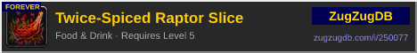 Twice-Spiced Raptor Slice: forum signature banner