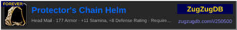 Protector's Chain Helm: forum signature banner