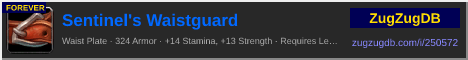 Sentinel's Waistguard: forum signature banner