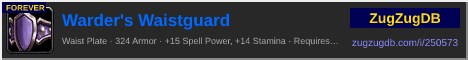 Warder's Waistguard: forum signature banner